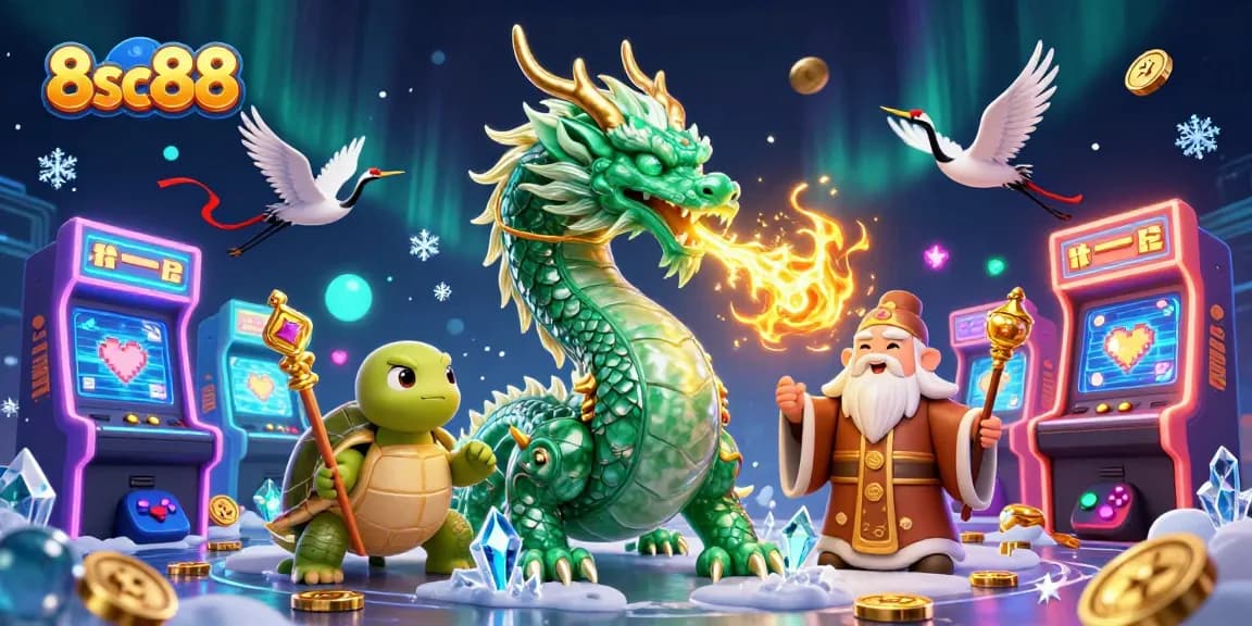 Play exciting games and win with 8sc88 while enjoying a stunning 3D casino-themed illustration.