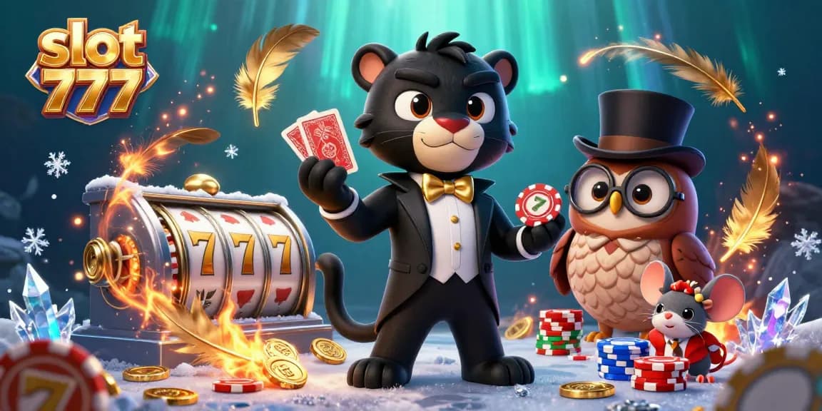 Experience thrilling wins with slot 777 features in a vibrant casino-themed illustration.