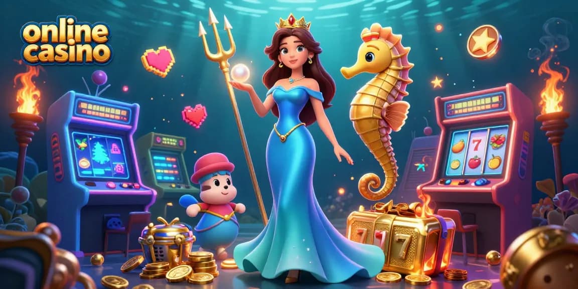 Experience the vibrant underwater world of online casino gaming with colorful arcade elements.
