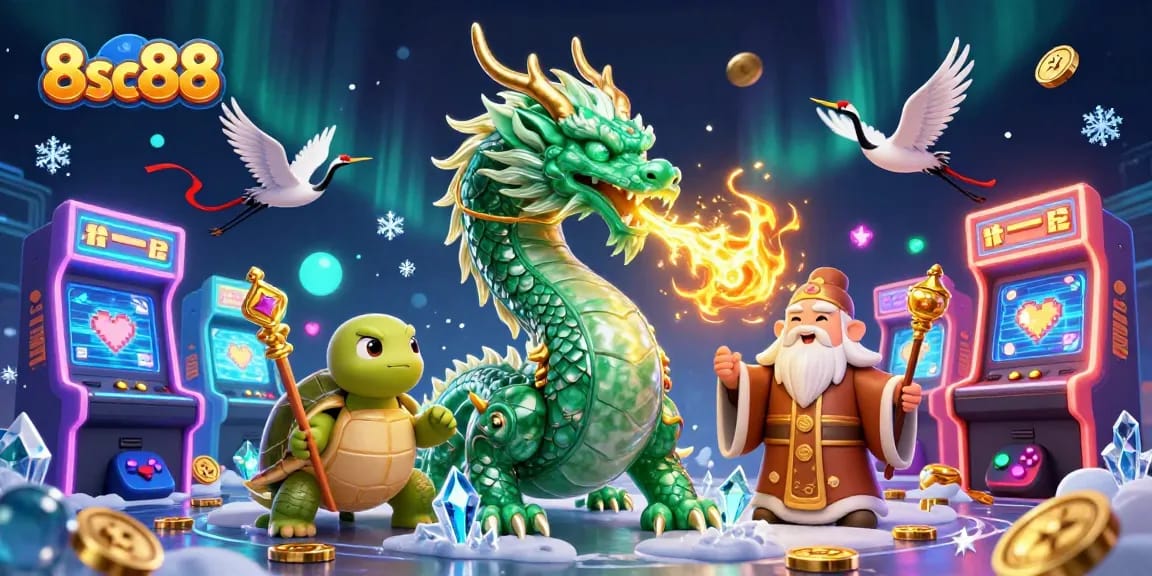 Play exciting games and win with 8sc88 while enjoying a stunning 3D casino-themed illustration.