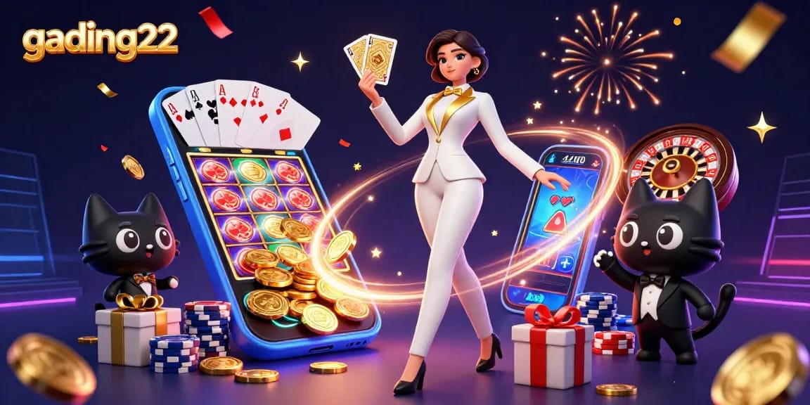 Engage with gading22 and experience thrilling slot games amidst festive casino elements.