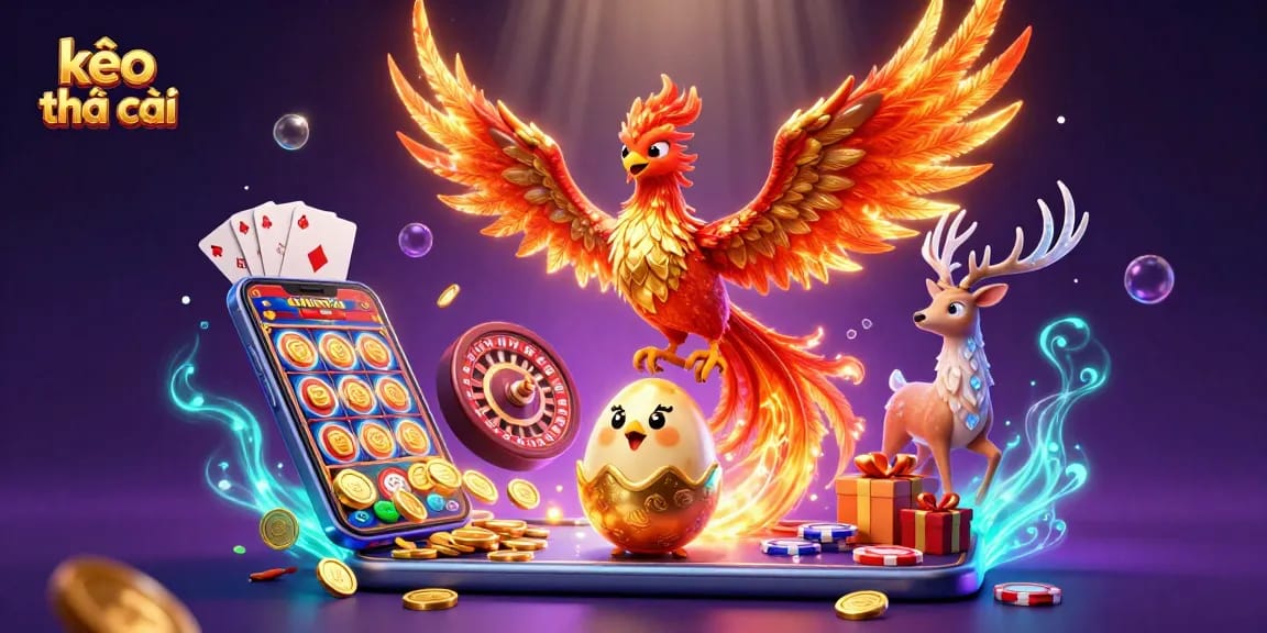 Engage in thrilling online betting with kèo nhà cái featuring vibrant casino elements and exciting characters.