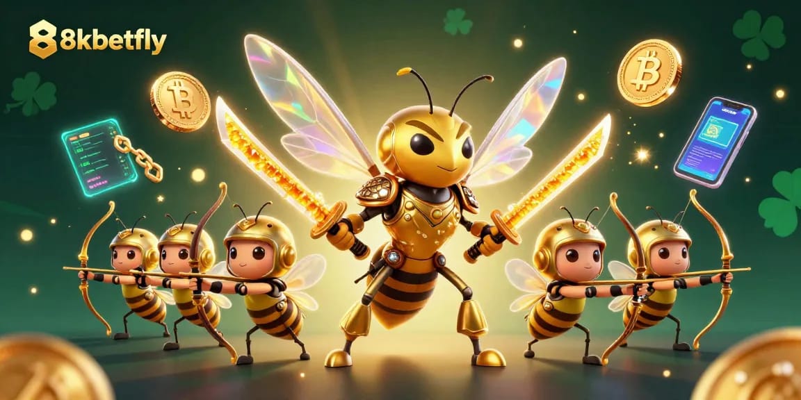 Play thrilling games at 8xbetfly, featuring energetic bee archers amidst cryptocurrency elements!