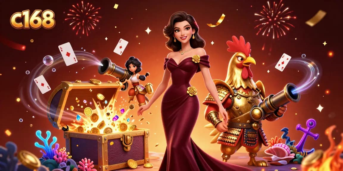 Experience thrilling gameplay at c168 with glamorous characters amid casino riches and vibrant visuals.