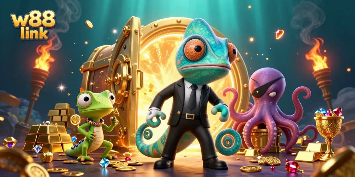 Engage with the exciting w88 link experience featuring dynamic gambling characters and rich casino visuals.