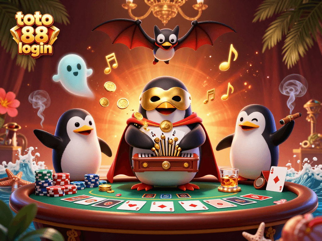 Experience excitement with toto 88 login's dynamic casino scene, featuring vibrant 3D characters and colorful gaming elements.