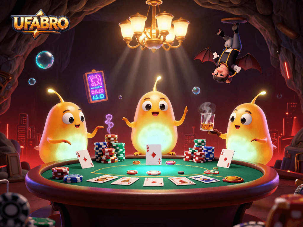 Experience thrilling gameplay at UFABRO with dynamic glowworm casino lights illuminating poker action.