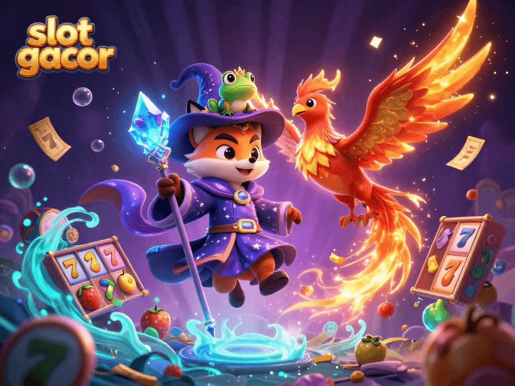 Experience thrilling wins with slot gacor featuring mystical characters and vibrant casino elements.