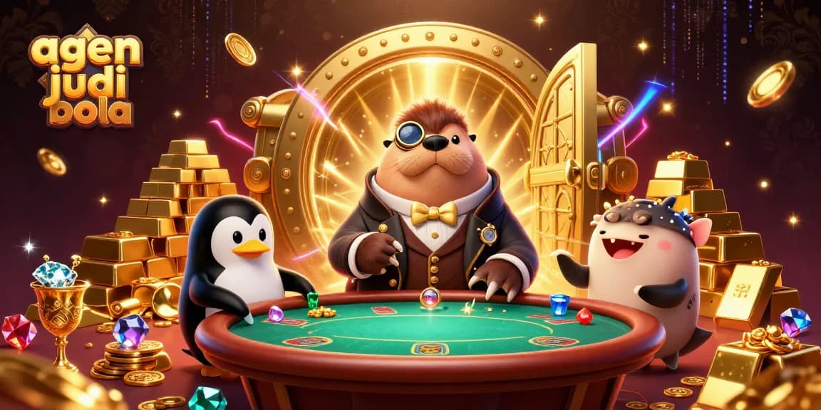 Win big with agen judi bola while enjoying an underwater poker scene with a jolly walrus, penguin dealer, and bluffing pufferfish.