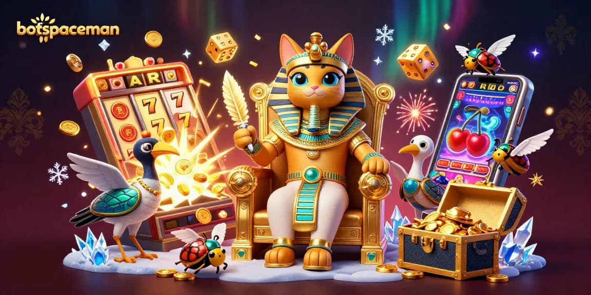 Engage in thrilling gameplay with bot spaceman, showcasing jackpot slot machines and vibrant casino elements.