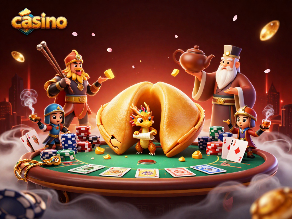 Engage in the casino with dynamic elements and cartoon characters showcasing poker excitement