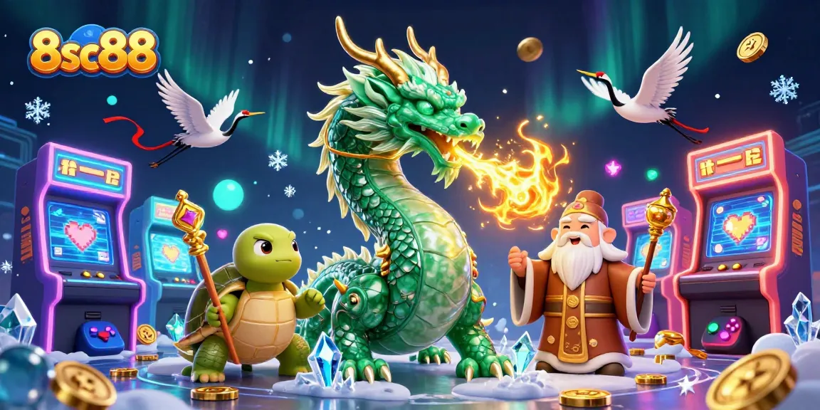 Play exciting games and win with 8sc88 while enjoying a stunning 3D casino-themed illustration.