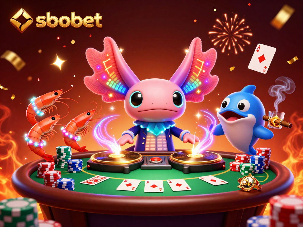 SboBet offers thrilling sports betting experiences amidst an underwater party with fun characters.