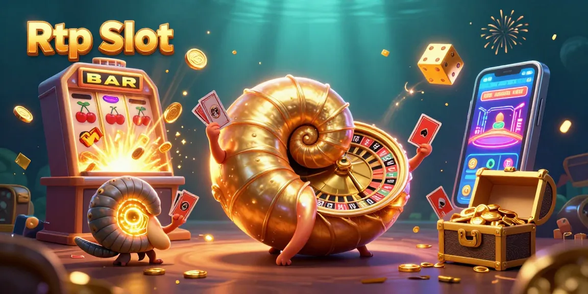 Experience the excitement of Rtp Slot with a vibrant 3D casino scene showcasing a giant nautilus and spectacular jackpots.