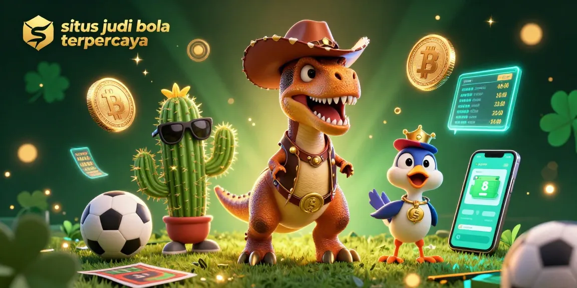 Bet on sports with situs judi bola terpercaya, featuring vibrant characters and neon gaming elements.