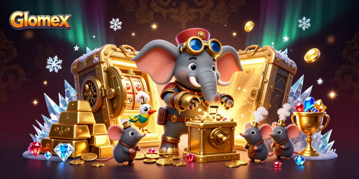 Glomex activates a thrilling slot machine scene with steampunk characters and wealth spilling everywhere.