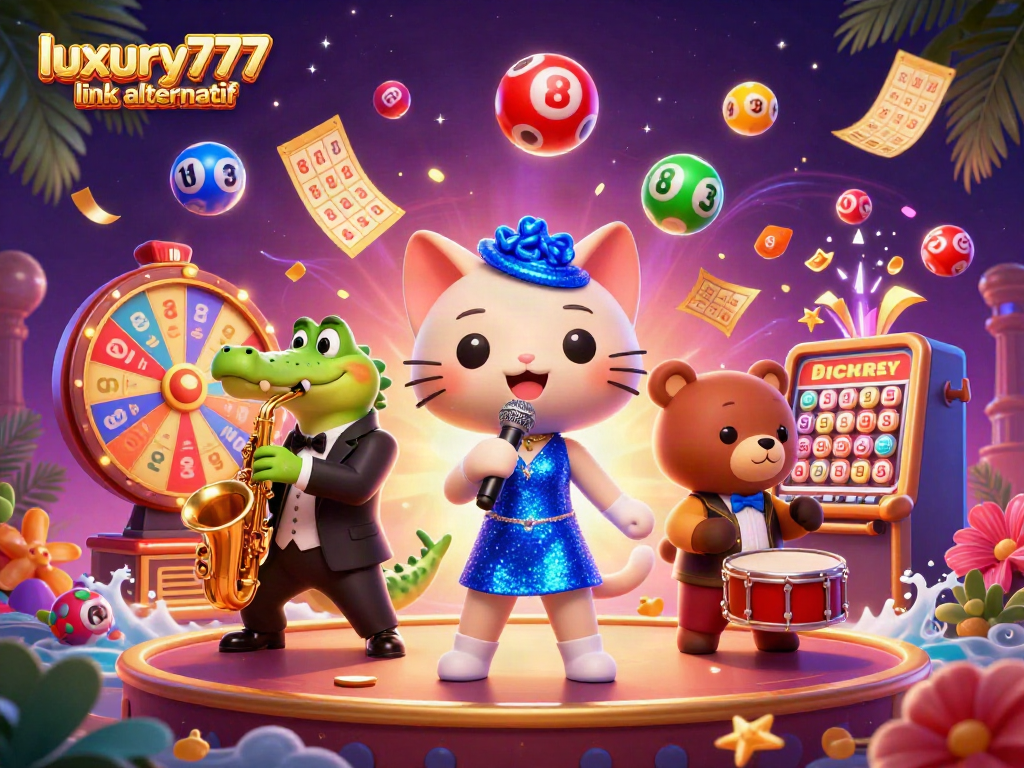Jelajahi pengalaman bermain dengan luxury777 link alternatif melalui ilustrasi kasino yang berwarna-warni dan dinamis.