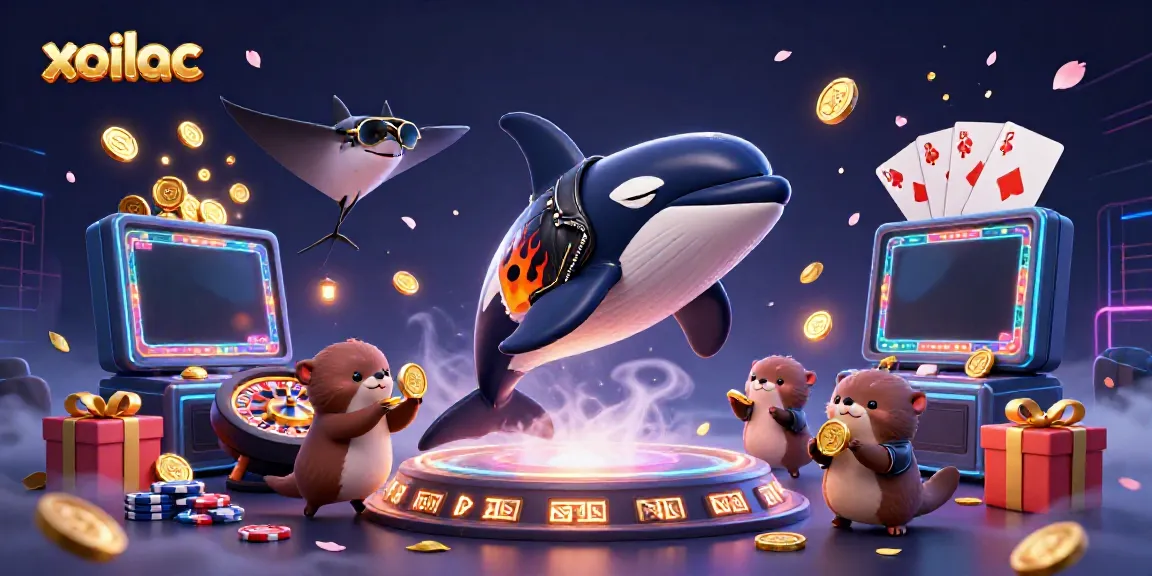 Engage in thrilling slot gaming with xoilac showcased through dynamic characters and vibrant casino elements.