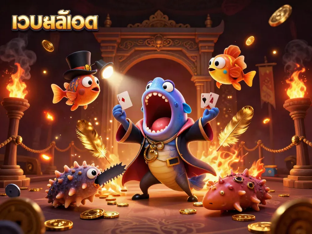 Experience the thrilling world of เว็บสล็อต with vibrant characters and dynamic casino elements.