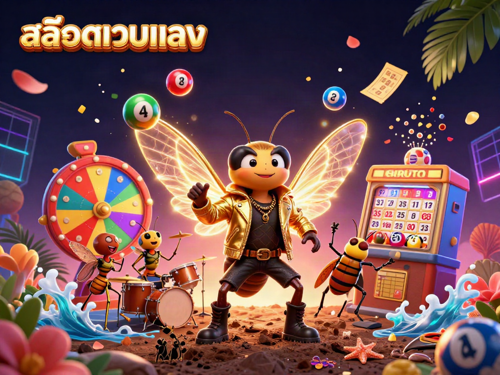 Engage with สล็อตเว็บตรง as the 3D rock star cicada and friends bring excitement to lottery games.
