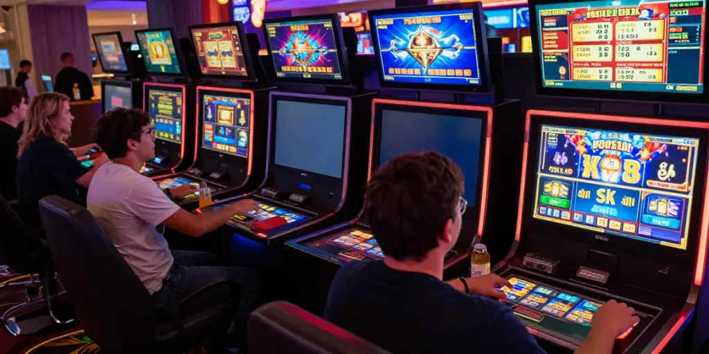 Engaging online gaming environment with akunjp slot players enjoying vibrant graphics.