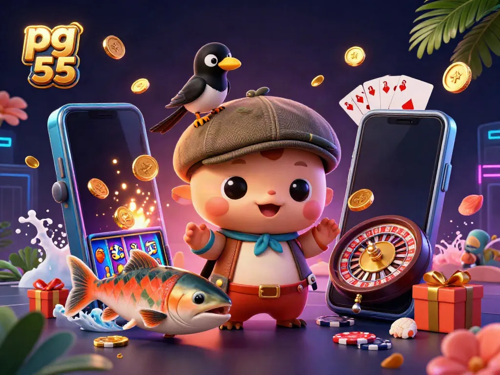 Experience vibrant pg 55-themed casino fun with charming characters, dynamic game elements, and immersive visuals.