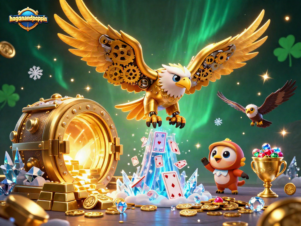 Experience the thrill of gambling with haganandpappin, portrayed through a stunning 3D casino illustration.