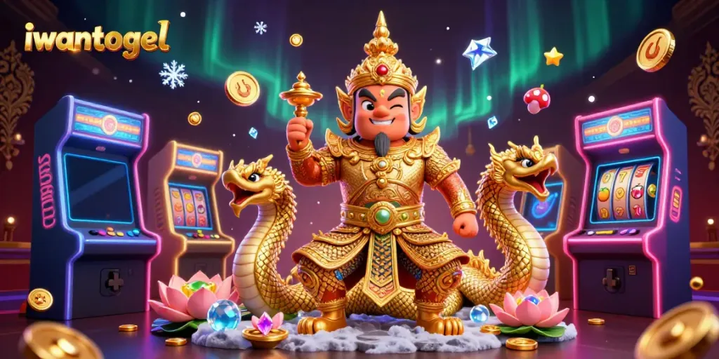 Unleash your luck with iwantogel as 3D characters guard vibrant casino games.