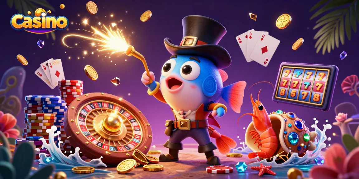 Engage in exciting casino adventures with a glowing anglerfish, pirate shrimp, and gem snail!
