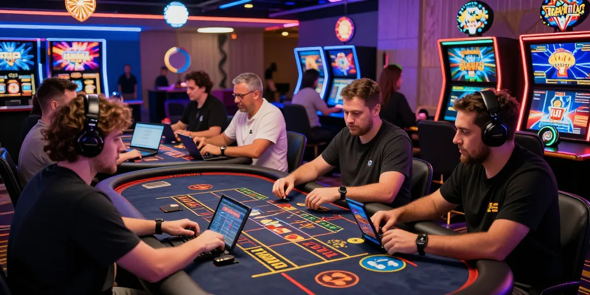 Engaging Grandbetting live casino scene with players enjoying various games and a vibrant atmosphere.