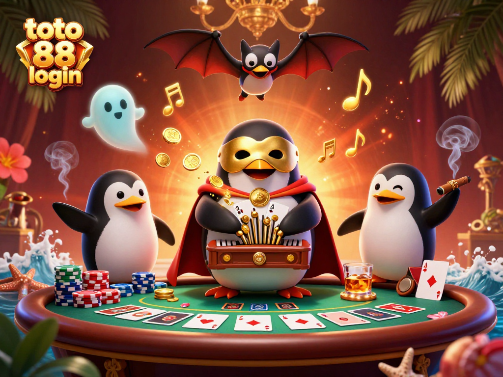 Experience excitement with toto 88 login's dynamic casino scene, featuring vibrant 3D characters and colorful gaming elements.