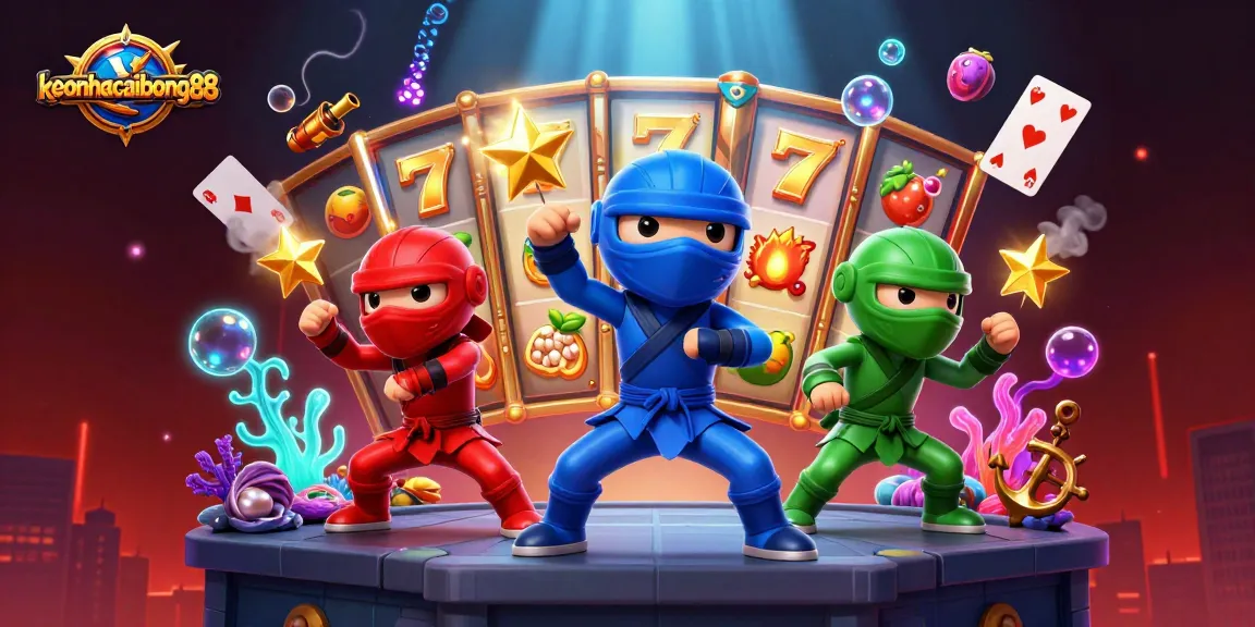 Experience the thrill of keonhacaibong88 in this vibrant 3D casino adventure illustration.