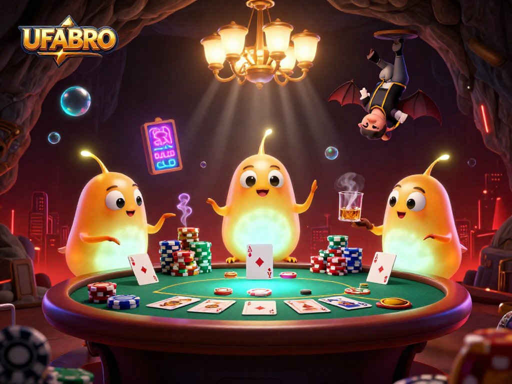 Experience thrilling gameplay at UFABRO with dynamic glowworm casino lights illuminating poker action.