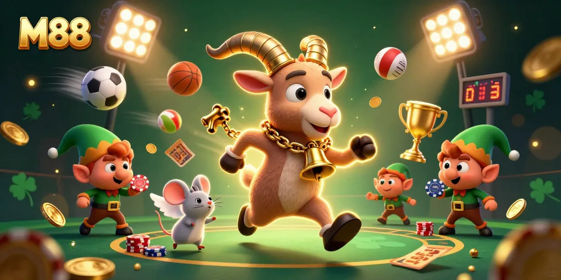 Permainan seru di M88, dengan Krampus, mouse, dan elf gremlin mencuri chip poker di kasino.