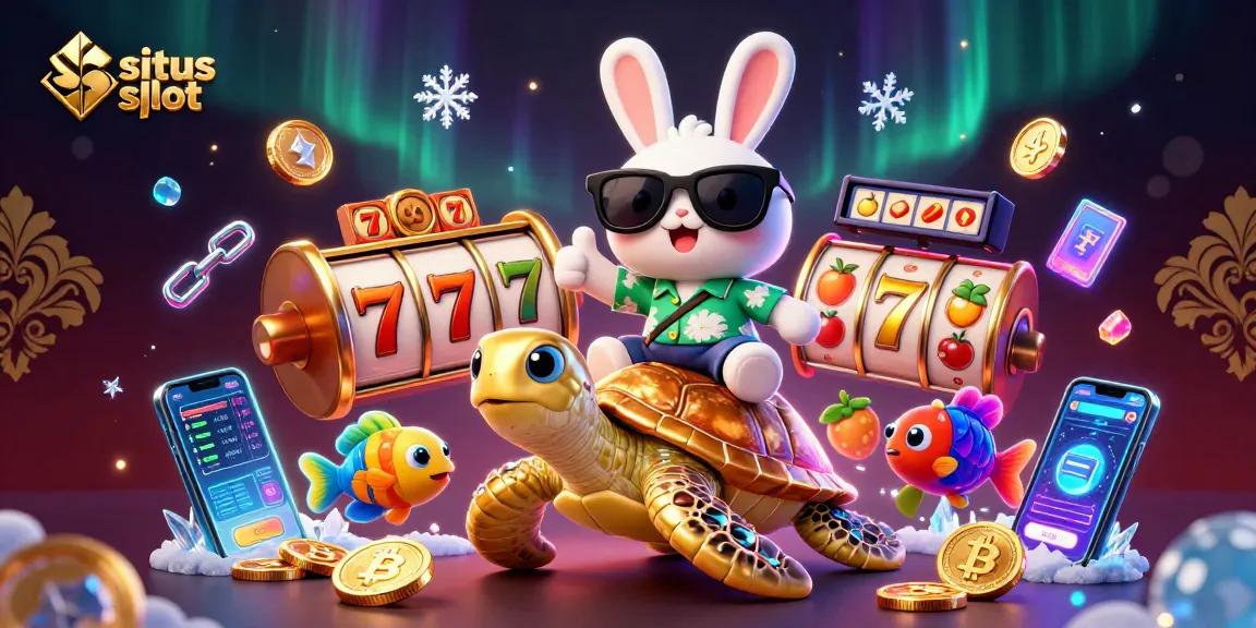 Menggulung jackpot di situs slot dengan karakter kelinci beruntung yang ceria dan penyu emas yang mengesankan.
