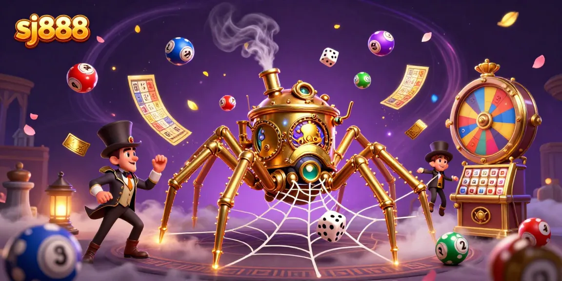 Catch winning opportunities with sj888 amid a colorful casino-inspired scene filled with dynamic game elements.