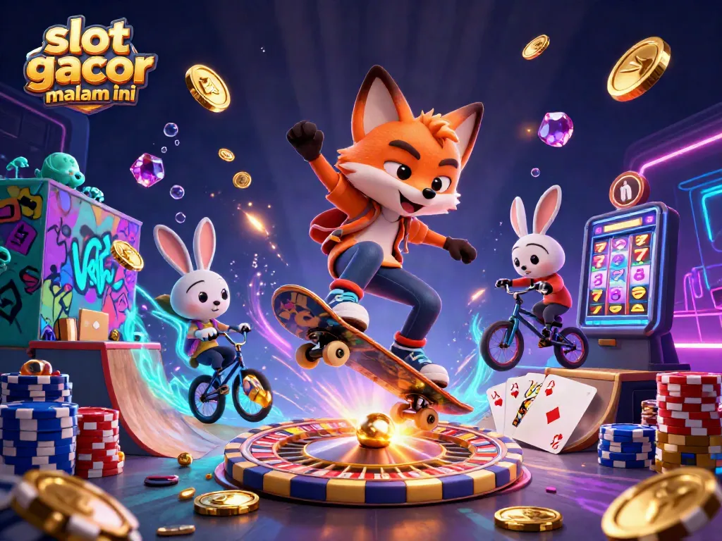 Menangkan permainan slot gacor malam ini dengan grafis 3D yang memukau dan simbol kasino yang menarik.