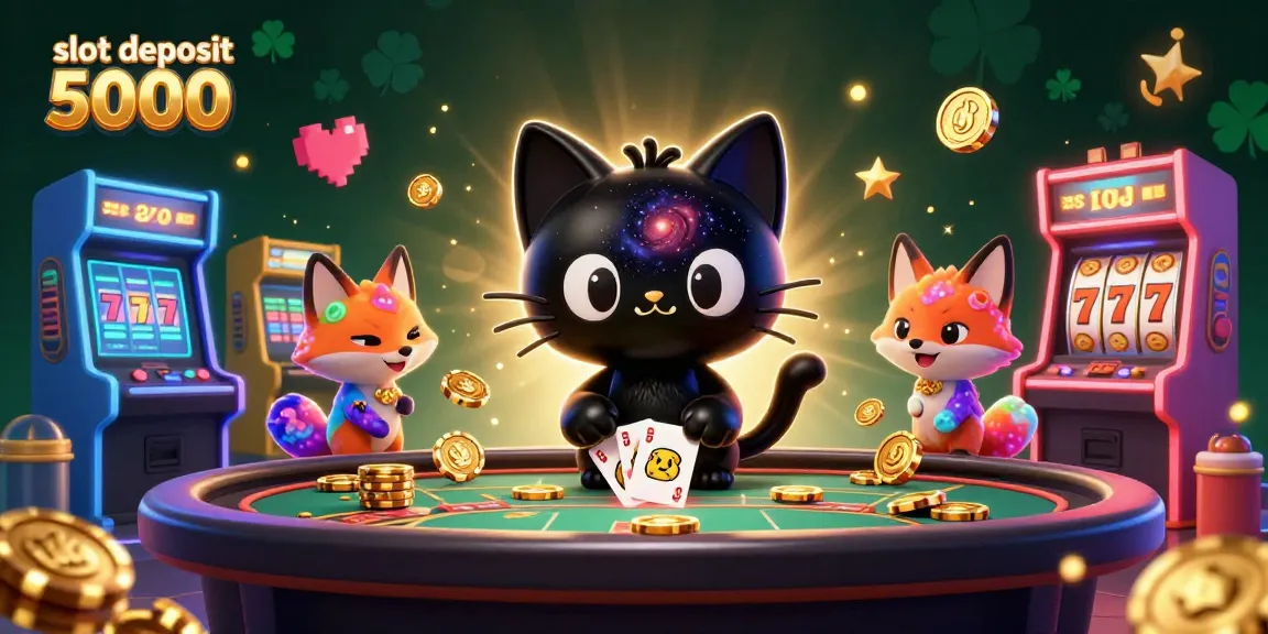 Play slots with deposit 5000 in this vibrant cosmic casino scene showcasing colorful characters.