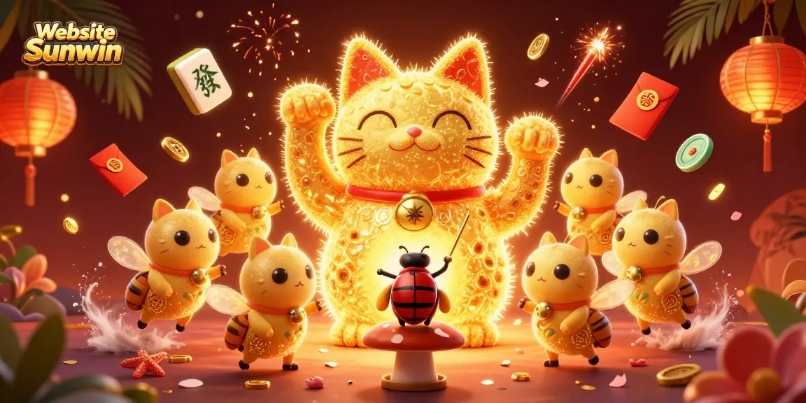 Engage with the vibrant atmosphere of Website Sunwin as lucky symbols and gold details create an enchanting casino world.