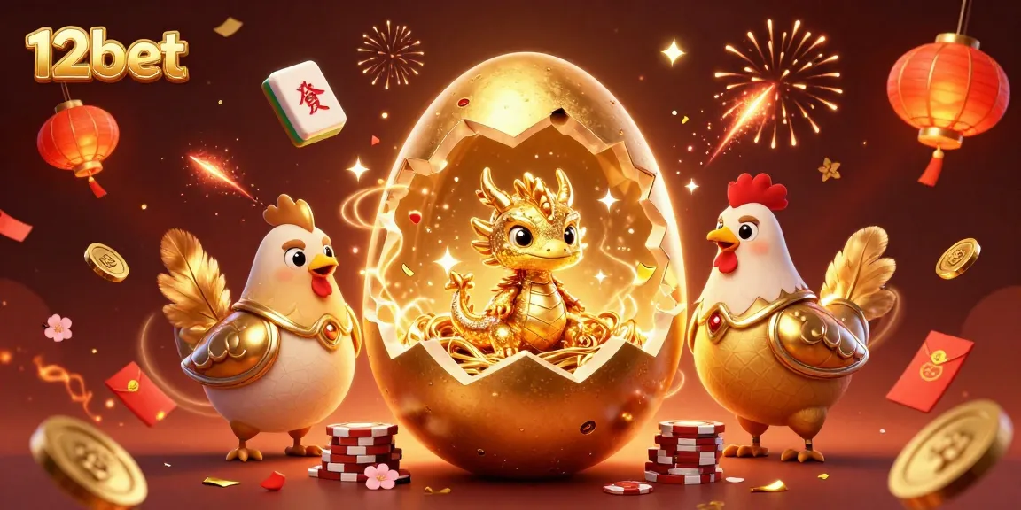 Trải nghiệm cá cược độc đáo tại 12bet với hình ảnh rực rỡ của rồng vàng trong không gian casino