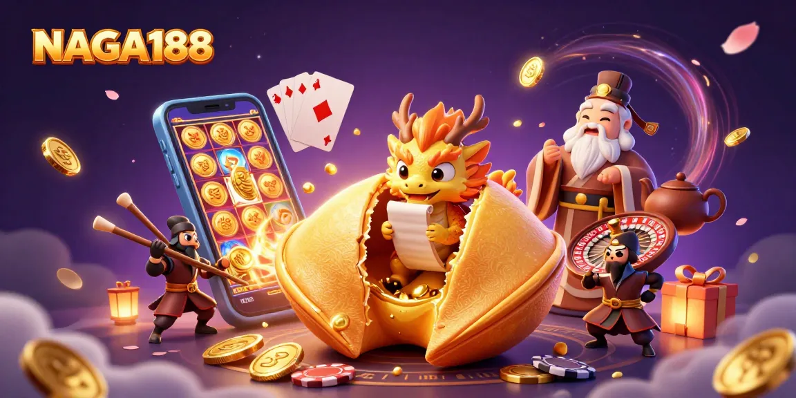 NAGA188 menawarkan pengalaman bermain yang mendebarkan dengan kemenangan jackpot dan simbol keberuntungan yang mengelilingi permainan kasino.