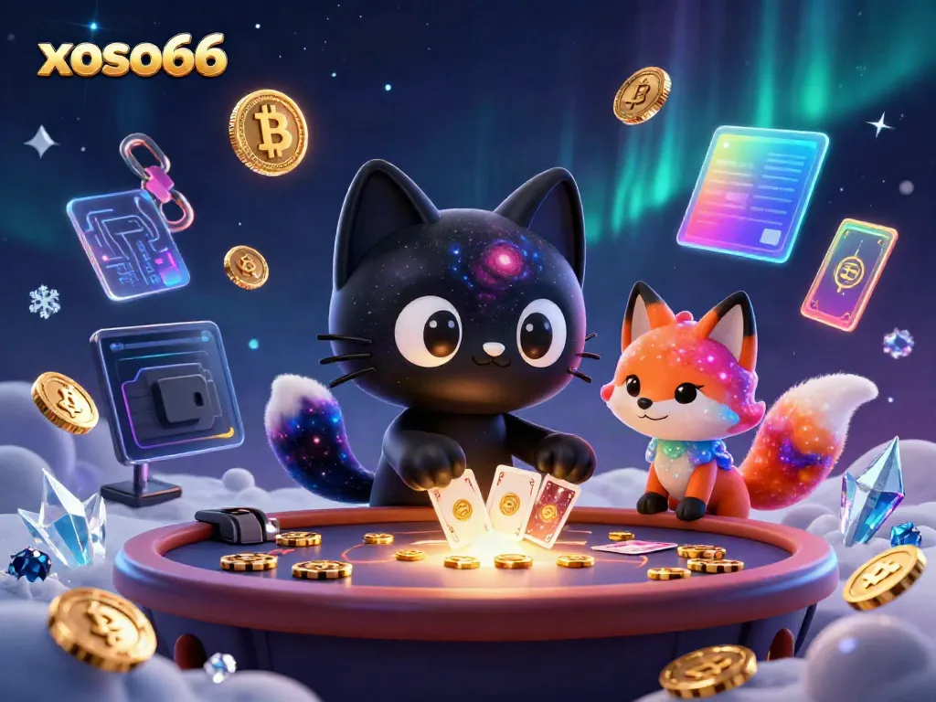 Win big with xoso66 in this thrilling cosmic casino scene featuring a black hole cat.