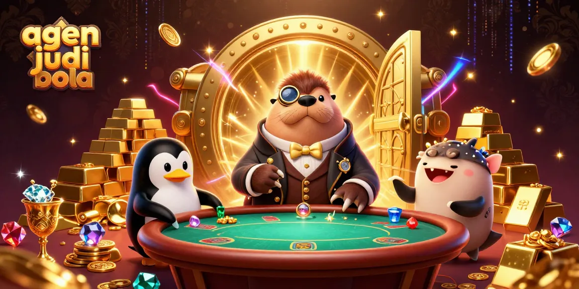 Win big with agen judi bola while enjoying an underwater poker scene with a jolly walrus, penguin dealer, and bluffing pufferfish.