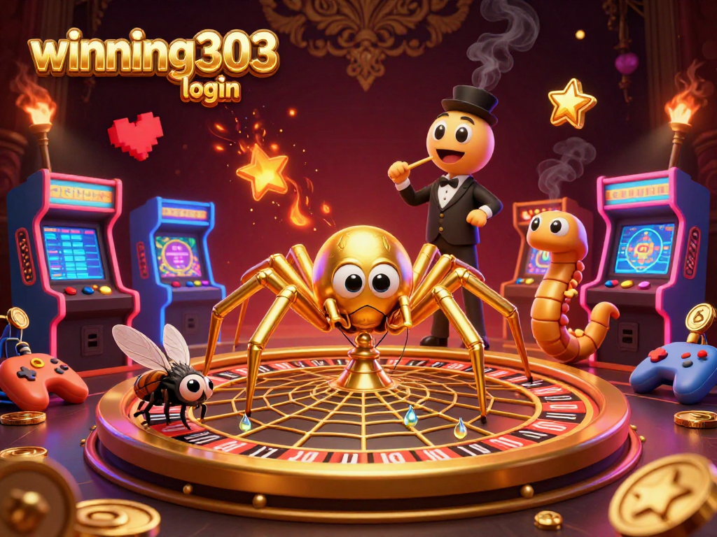 Experience thrilling bets with winning303 login in this vibrant casino-themed illustration.